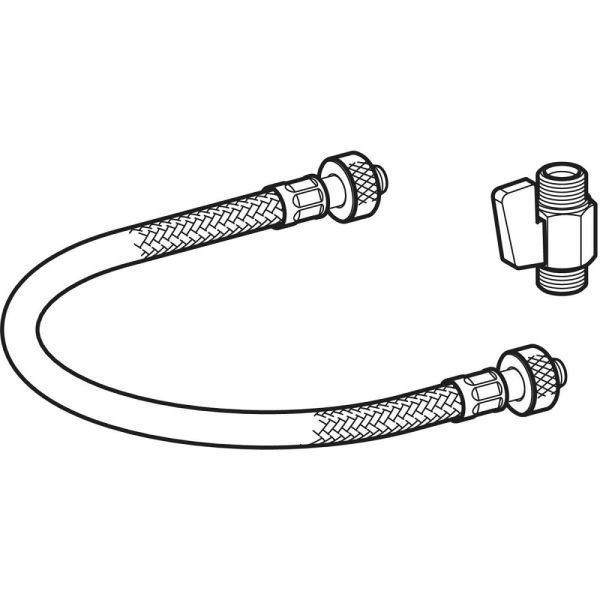 Geberit Panzerschlauch mit Kugelhahn für AquaClean Alba / Sela