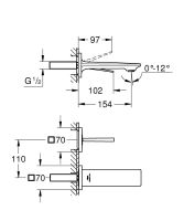 Vorschau: Grohe Allure 2-Loch-Waschtischarmatur Unterputz, Ausladung 15,4cm