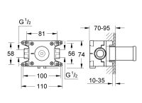 Vorschau: Grohe Grohtherm F Rohbauset für Wandanschlussbogen 26878000