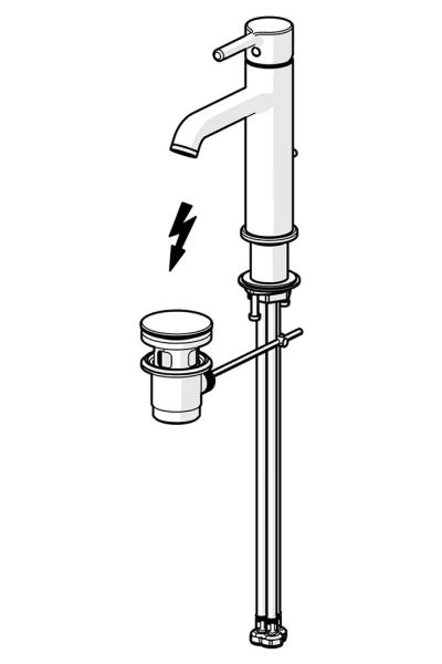 Hansa Hansavantis Style Waschtischarmatur mit Ablaufgarnitur, Niederdruck, chrom