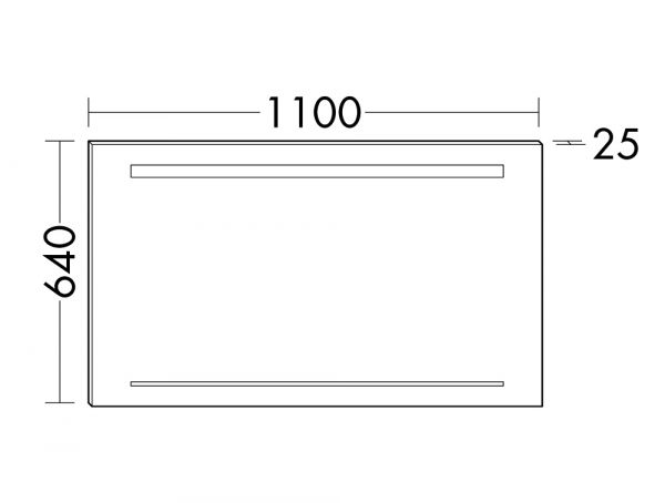 Burgbad Iveo Leuchtspiegel mit horizontaler LED-Beleuchtung, dimmbar, 110x64cm