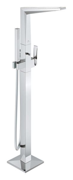 Grohe Allure Brilliant Einhand-Wannenarmatur freistehend mit White Attica Ceasarstone Einlagen, chrom 24423000