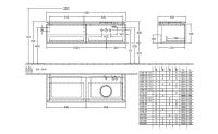 Vorschau: Villeroy&Boch Legato Waschtischunterschrank 140x50cm für Aufsatzwaschtisch, 2 Auszüge B58900DH1