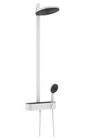 Hansgrohe Pulsify S Showerpipe 260 EcoSmart 2jet mit ShowerTablet Select 400, mattweiß 24241700