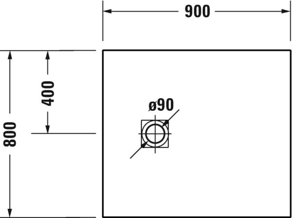 Duravit Sustano Duschwanne 90x80cm, rechteckig, schneidbar