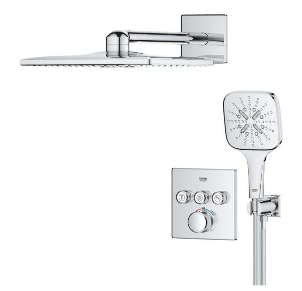 Grohe Grohtherm SmartControl Duschsystem Unterputz mit Rainshower SmartActive 310 Cube, chrom 1039980000 