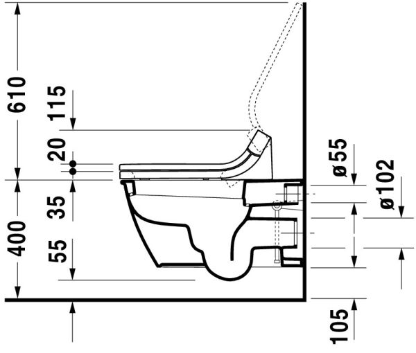 Duravit Darling New Wand-WC 62,5x36,5cm rund weiß 2544090000