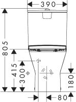 Vorschau: Hansgrohe EluPura Original S Stand WC Set mit Spülkasten & WC-Sitz, Abgang waagerecht/senkrecht