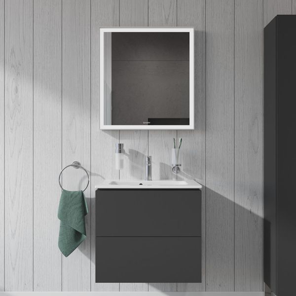 Duravit ME by Starck Waschtisch 63x40cm, 1 Hahnloch, mit Überlauf, WonderGliss, weiß 23426300001