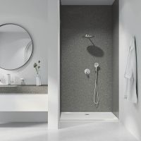 Vorschau: Grohe Rainshower Wandabgangsbogen mit Wandbrausehalter, Rosette rund