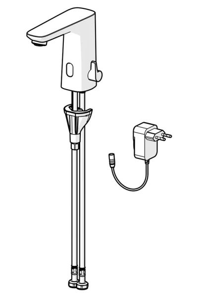 Hansa Hansaelectra Digital berührungslose Waschtischarmatur 13,4cm Netzbetrieb, schwarz matt