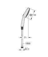 Vorschau: Grohe QuickFix Vitalio Comfort 110 Handbrauseset 2 Strahlarten, chrom