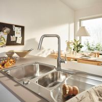 Vorschau: Grohe Eurosmart Einhand-Spültischbatterie mit herausziehbarer Dual Spülbrause