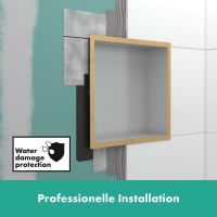 Vorschau: Hansgrohe XtraStoris Individual Wandnische schwarz matt mit Designrahmen 300/150/100, brushed bronze