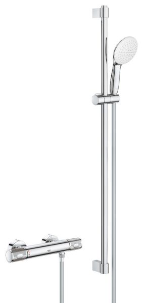 Grohe Grohtherm 1000 Performance Thermostatbatterie mit Brausegarnitur 90cm, chrom 34835001