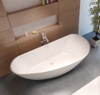 Vorschau: RIHO Solid Surface Granada freistehende Badewanne 170x80cm, weiß seidenmatt BS18005