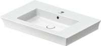 Vorschau: Duravit White Tulip Waschtisch 75x49cm, mit 1 Hahnloch, Überlauf, Ablaufventil, WonderGliss, weiß 23637500001