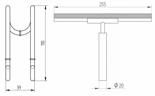 Avenarius Universal Halter für Duschabtrennung mit Komfortwischer, chrom