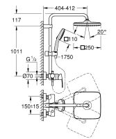 Vorschau: Grohe Tempesta System 250 Cube Duschsystem mit Einhandmischer, wassersparend, chrom