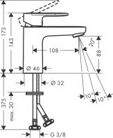 Vorschau: Hansgrohe Vernis Blend Waschtischarmatur schwarz matt 71580670 Zeichner