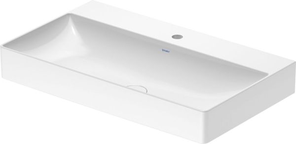 Duravit DuraSquare Waschtisch 80x47cm, ohne Überlauf, mit nicht verschließbarem Ablaufventil, weiß 2353800041