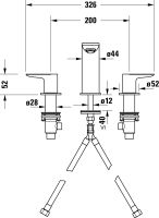 Vorschau: Duravit Wave 3-Loch Waschtischarmatur, schwarz matt