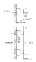 Vorschau: Steinberg Serie 205 / 230 Aufputzthermostat für Dusche, chrom