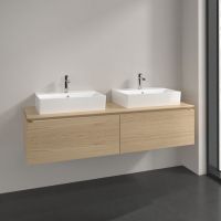 Villeroy&Boch Legato Waschtischunterschrank 160x50cm für Aufsatzwaschtisch, 2 Auszüge, nordic oak, B67600VJ