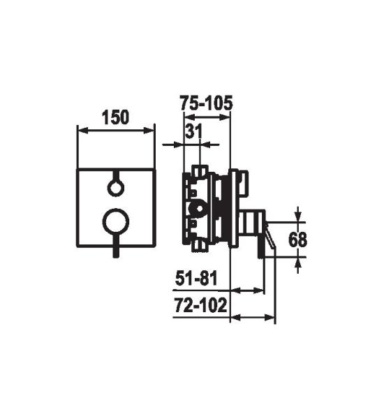 KWC ZOE Fertigmontageset Einhand-Wannenbatterie, mit Sicherungseinrichtung, chrom