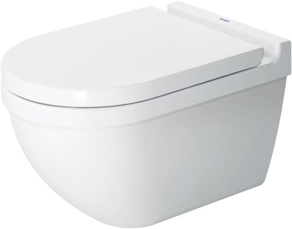 Duravit Starck 3 Wand-WC Set inkl. WC-Sitz mit Absenkautomatik, 54x36cm, oval, Durafix, weiß 42250900A1