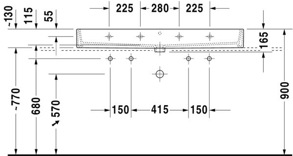 Duravit Vero Air Waschtisch 120x47cm, mit Überlauf, mit Wondergliss, weiß 23501200261