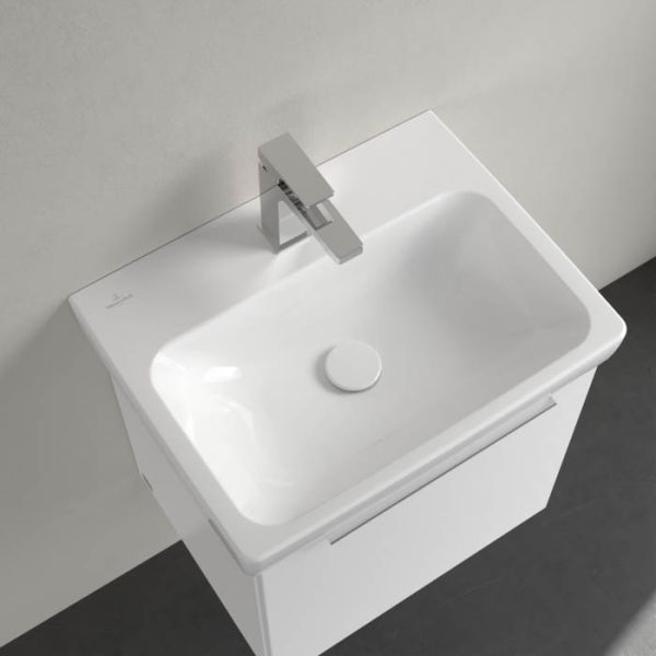 Villeroy&Boch Architectura Waschbecken 55x42cm, geschliffen, weiß 4A87ML01 mit Hahnloch ohne Überlauf