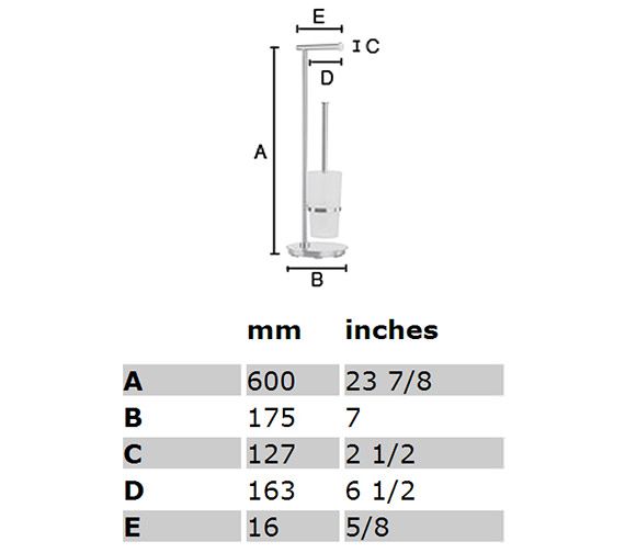 Smedbo Outline Lite WC-Kombi Standmodell Bürstengarnitur mit Toilettenpapierhalter, rund, chrom