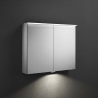 Vorschau: Burgbad Yumo Spiegelschrank mit horizontaler LED-Beleuchtung, Waschtischbeleuchtung, 2tlg, 80,6x67cm SPIZ080PN391