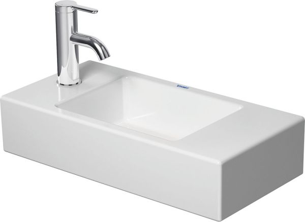 Duravit Vero Air Handwaschbecken 50x25cm, mit 1 Hahnloch links, ohne Überlauf, WonderGliss, weiß 07245000091
