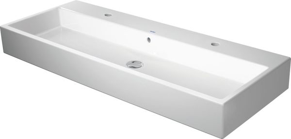 Duravit Vero Air Waschtisch rechteckig 120x47cm, 2 Hahnlöcher, mit Überlauf, WonderGliss, geschliffen, weiß 23501200261