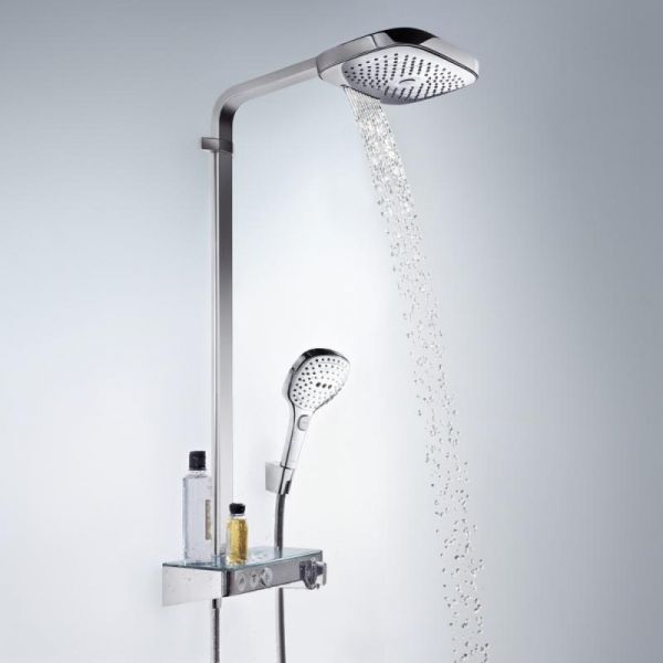 Hansgrohe Raindance Select E 300 3jet ShowerTablet Showerpipe chrom 27127000 | BÄDERMAXX · Online Shop für Heizung