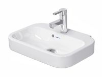 Vorschau: Duravit Happy D.2 Handwaschbecken rechteckig 50x36cm, mit Hahnloch und Überlauf, weiß 0709500000