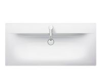 Vorschau: Duravit Viu Waschtisch rechteckig 103x49cm, mit Ablaufventil und Überlauf, 1 Hahnloch, WonderGliss, weiß 23441000001