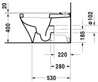 Vorschau: Duravit DuraStyle Stand-WC für Kombination, Tiefspüler 37x70cm, weiß