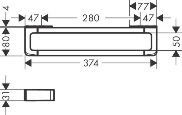 Axor Universal Accessories Reling/Haltegriff 30cm, schwarz matt