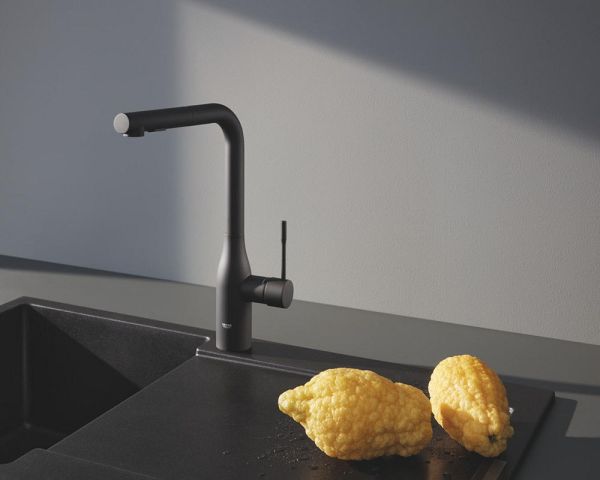 Grohe Essence Einhand-Spültischbatterie mit herausziehbarer Dual Spülbrause, phantom black 30504KF0