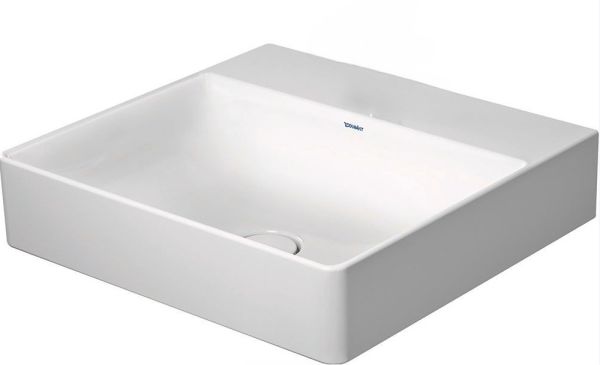 Duravit DuraSquare Waschtisch rechteckig 50x47cm, ohne Hahnloch, geschliffen, mit WonderGliss, weiß