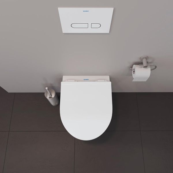 Duravit No.1 Wand-WC Set inkl. WC-Sitz mit Absenkautomatik, 48x36,5cm, oval, rimless, weiß