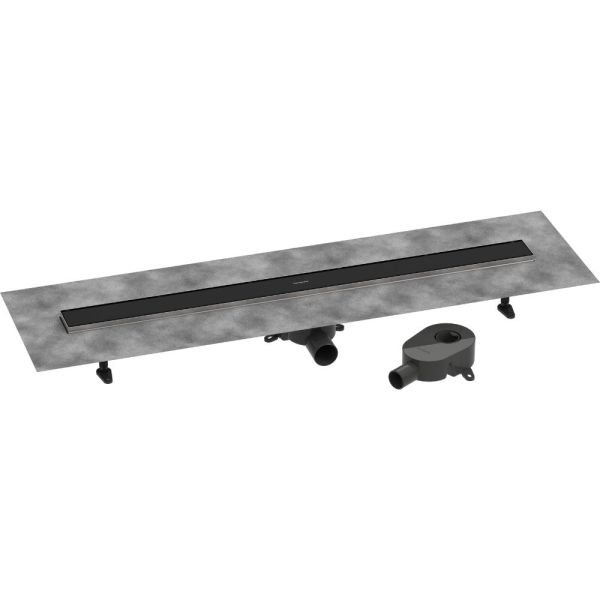 RainDrain Go Komplettset Duschrinne 100cm befliesbar für Standard-flache Installation, schwarz matt 56275670