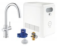 Grohe Blue Professional Küchenarmatur mit Filterfunktion, herausziehbar, C-Auslauf 31325002 chrom 