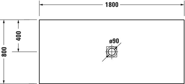 Duravit Sustano Duschwanne 180x80cm, rechteckig, schneidbar technische Zeichnung