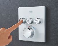 Vorschau: Grohe Grohtherm SmartControl Duschsystem Rainshower 310, Kopfbrause Deckenmontage, chrom/moon white