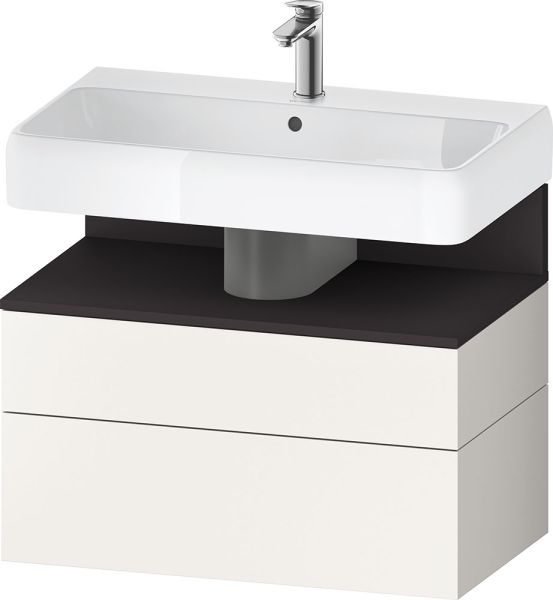 Duravit Qatego Unterschrank 79x47cm, in weiß supermatt Antifingerprint, mit offenem Fach in graphit supermatt Antifingerprint QA4394 