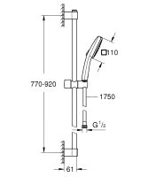 Vorschau: Grohe Tempesta Cube 110 Brausestangenset 90cm, 2 Strahlarten, 13,5 l/min, chrom